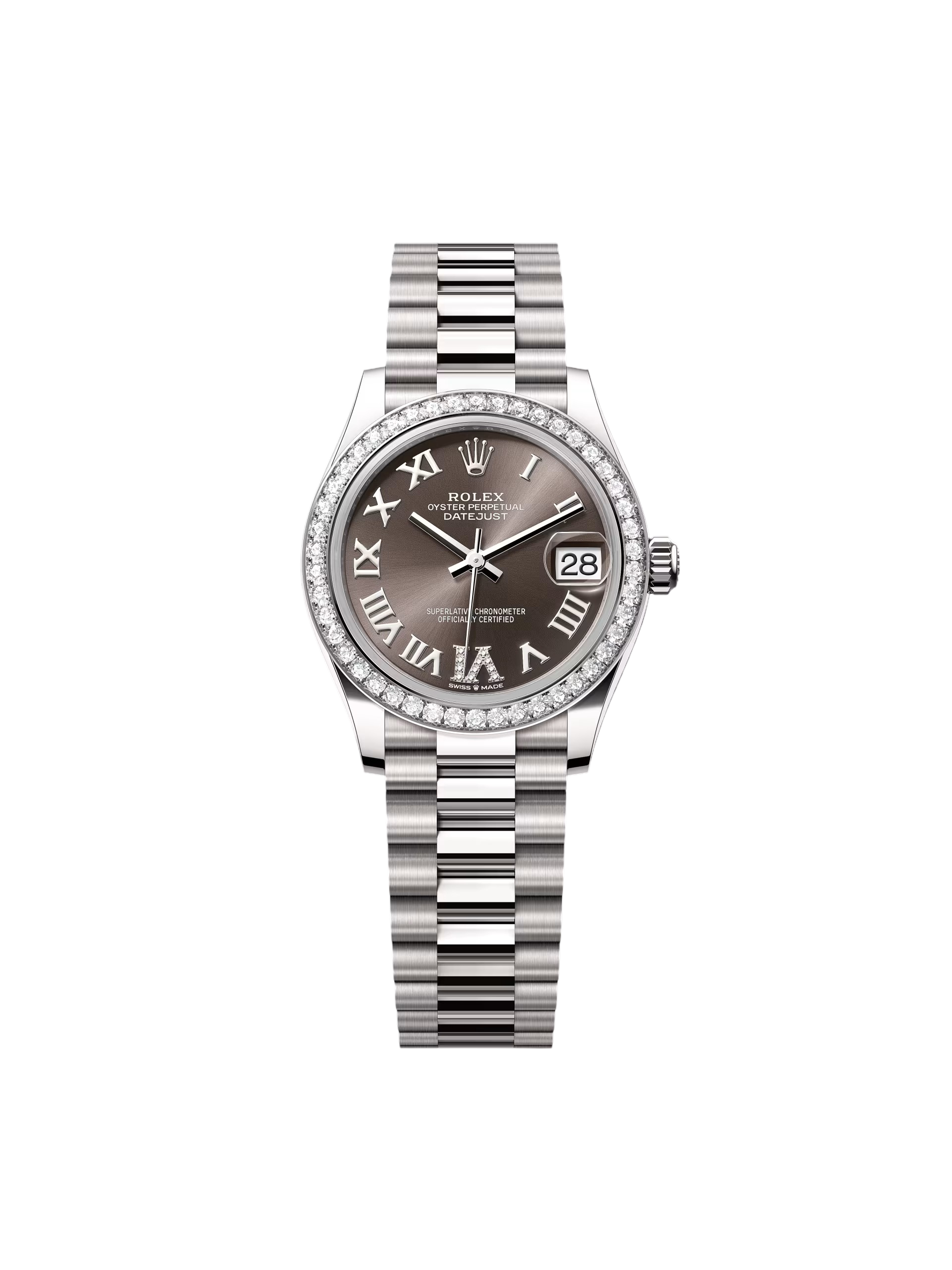 Rolex Datejust m278289RBR-0020 Dark Grey Dial White Gold President