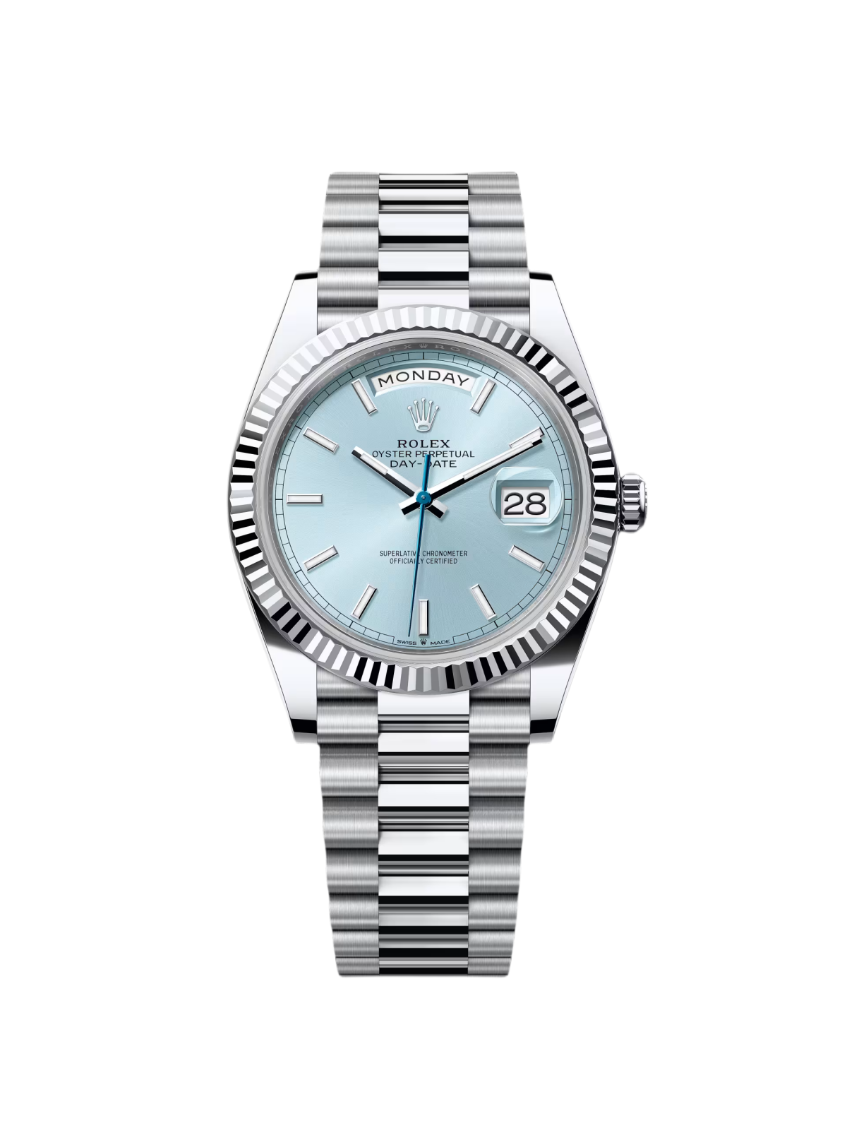 Rolex Day-Date "President" 40mm Platinum Ice Blue Index Dial - 228236