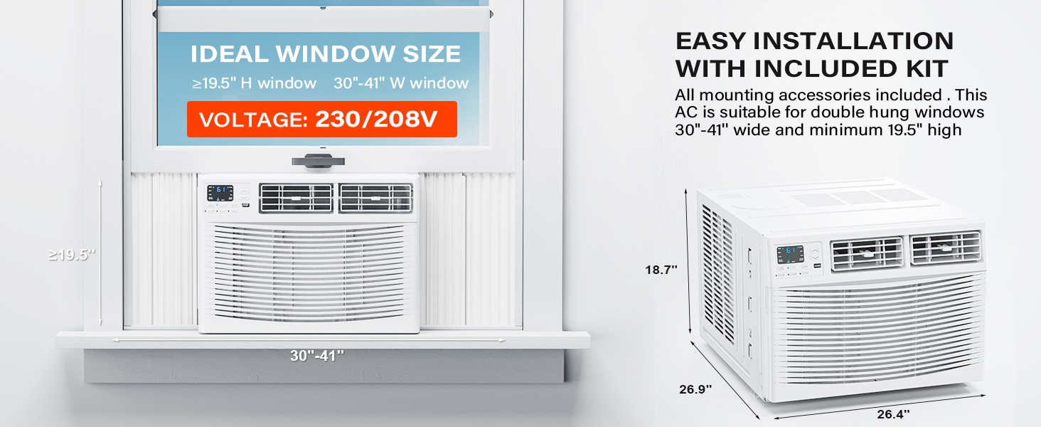 window air conditioner with heat ac unit for winter with heater combo