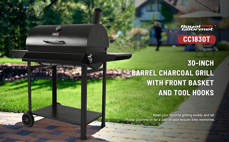30-Inch Barrel Charcoal Grill