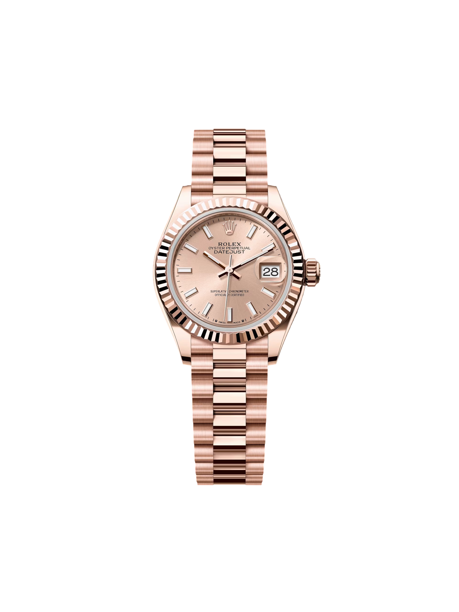Rolex Lady-Datejust 28mm 279175 Rose Dial President Everose Gold
