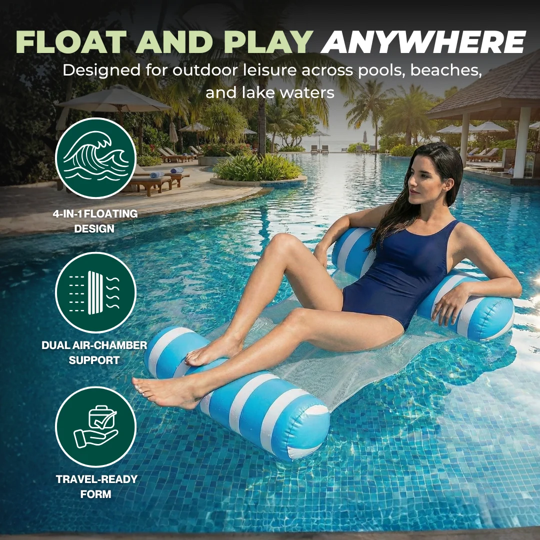 Inflatable Pool Float Hammock Lounge Chair Multi-Piece Set