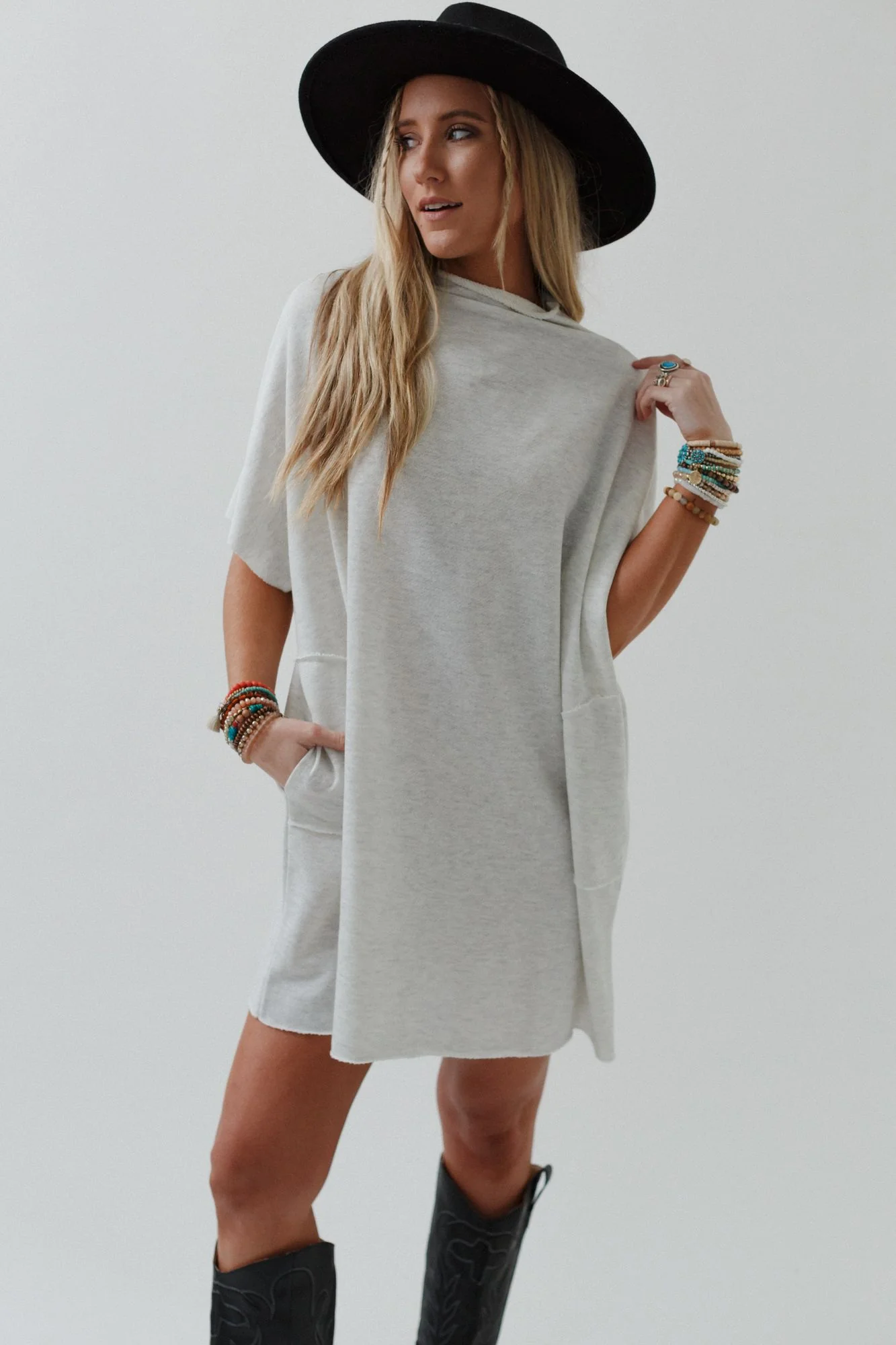 The Nest Laid Back Luxe Dress - Light Heather Gray