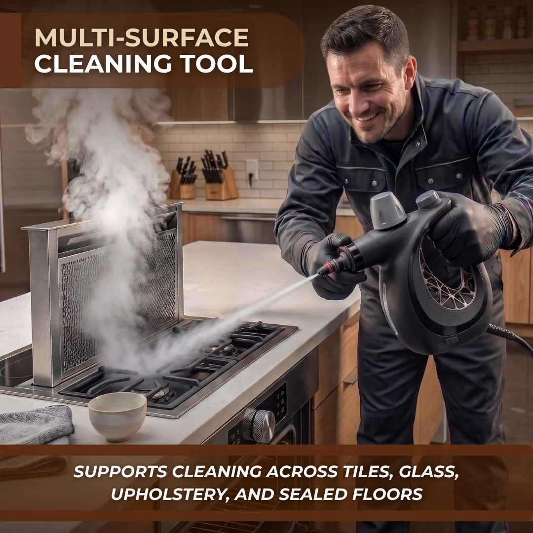 Pressurized Handheld Steam Cleaner with Multi-Piece Accessory Kit Pressurized Handheld Steam Cleaner with Multi-Piece Accessory Kit