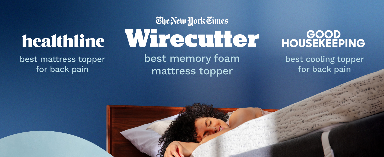 Best Memory Foam Mattress Topper by NYT Wirecutter & Best for Back Pain by Healthline & GH