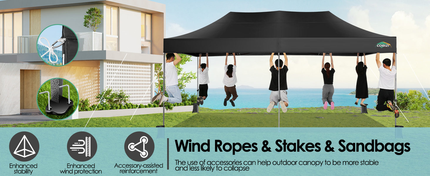 Heavy duty 10x20 commercial pop up canopy with 6 sidewalls
