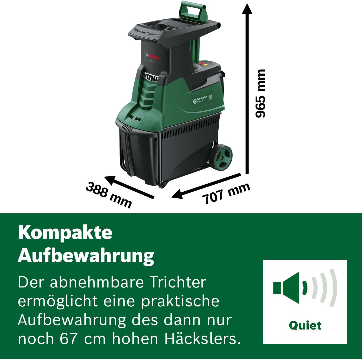 Bosch Turbinenhäcksler AXT 25 TC (2.500 W; geeignet für Holz und harte Gartenabfälle; inklusive Gartenhandschuhe; integrierte Fangbox 53 l; in Karton) –   Edition