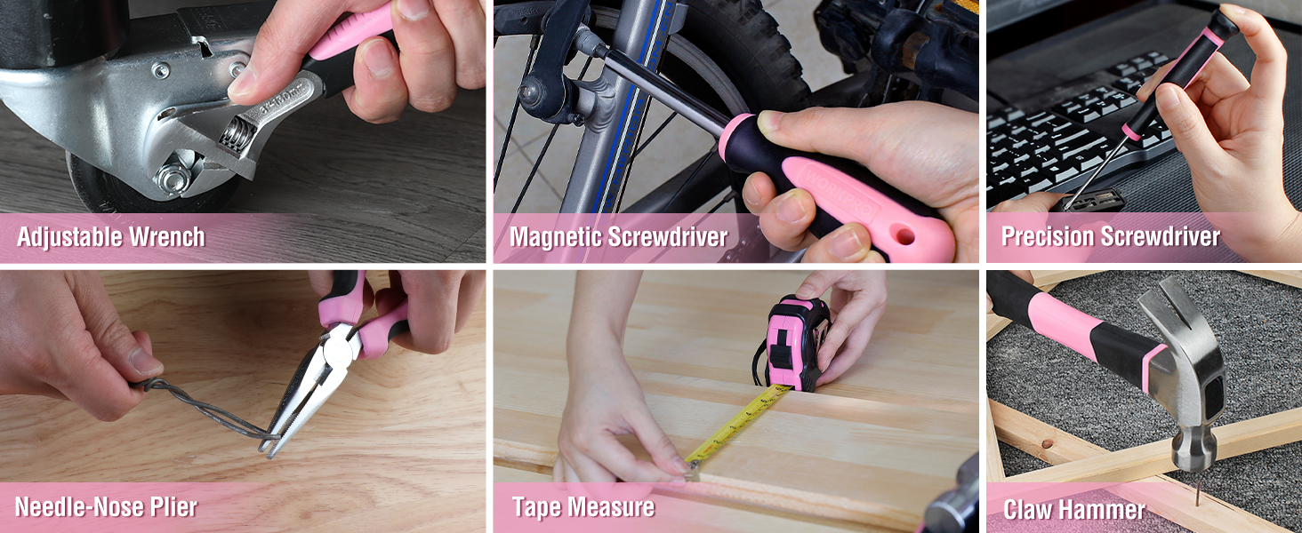 pink tool set