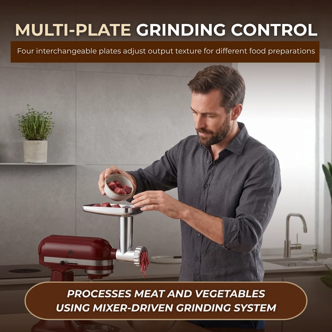 Metal Meat Grinder Attachment for Stand Mixer with Plates Set Metal Meat Grinder Attachment for Stand Mixer with Plates Set