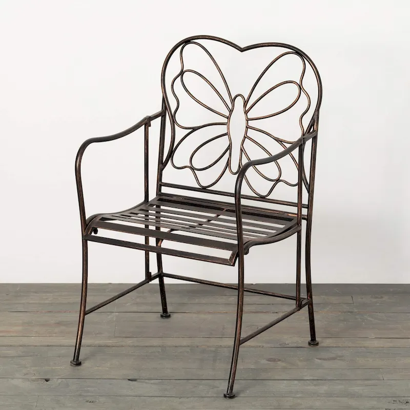 Sullivans 35 Copper Butterfly Garden Chair, Metal