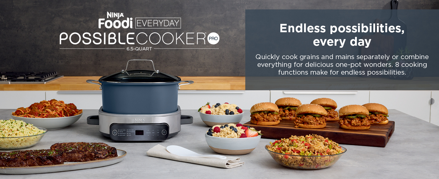 So many possibilities, all in one cooker Go from cooker, to oven, to table?all with one pot.