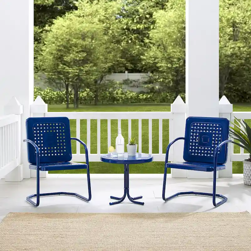 Crosley Bates 3Pc Outdoor Metal Chair Set - 22x84x35