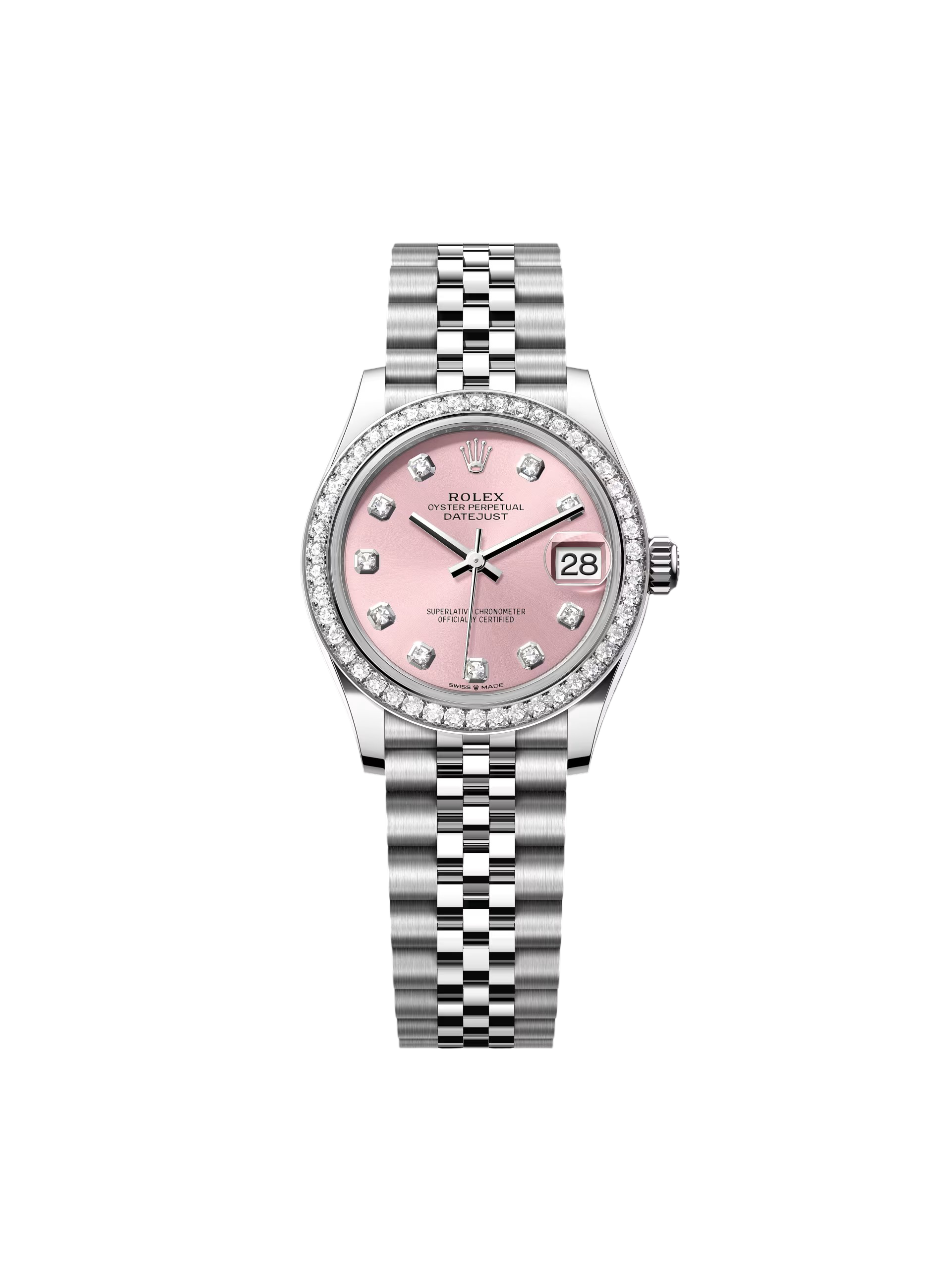 Rolex Datejust m278384RBR-0035/0036 Pink 31mm Dial Oyster Watch