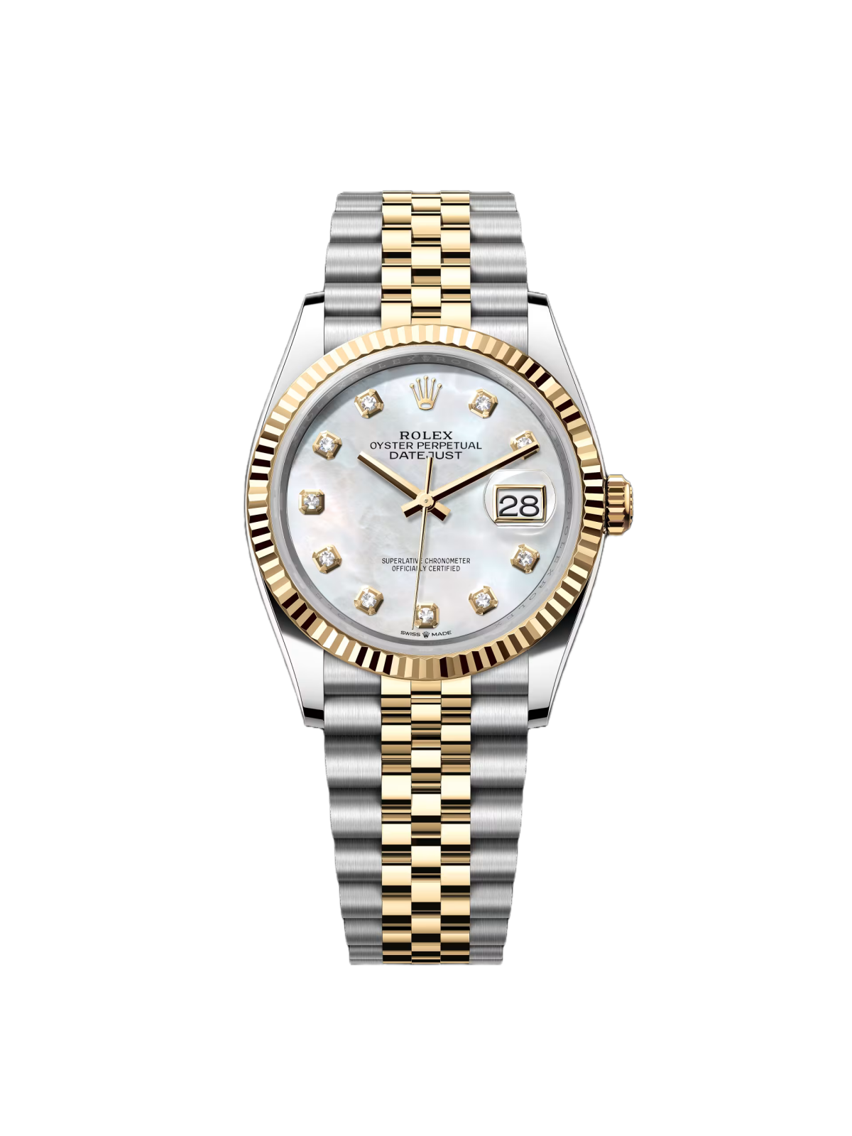 Rolex Datejust 36mm 126233 MOP Diamond Dial Jubilee Two-Tone Bracelet Watch