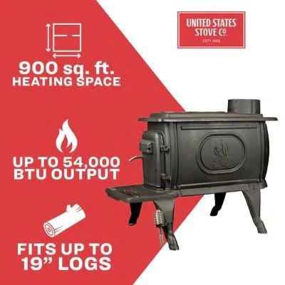 2025 900 square feet EPA-exempt cast iron stove
