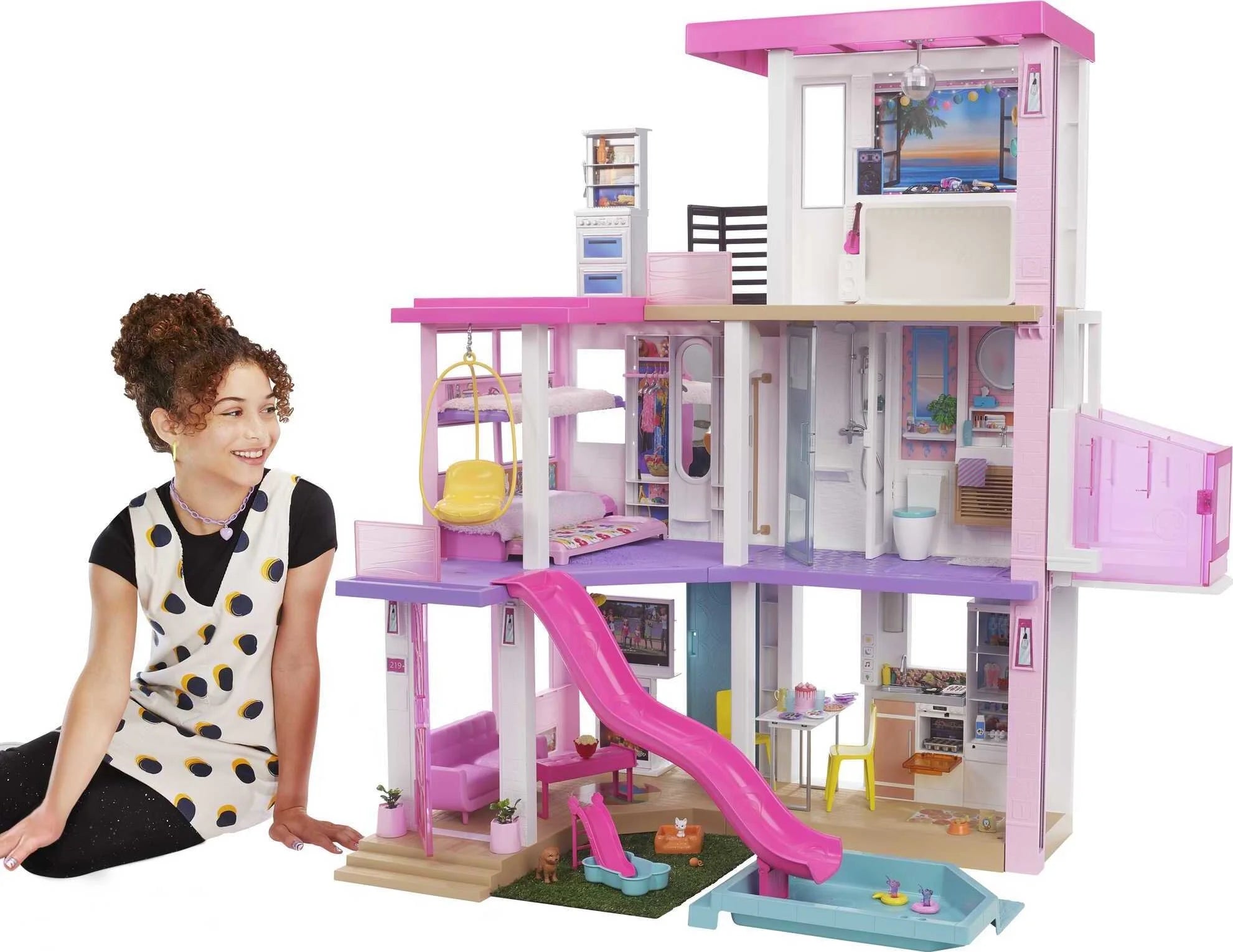 Barbie DreamHouse Playset with 10 Play Areas 75+ Furniture & Accessories Lights & Sounds