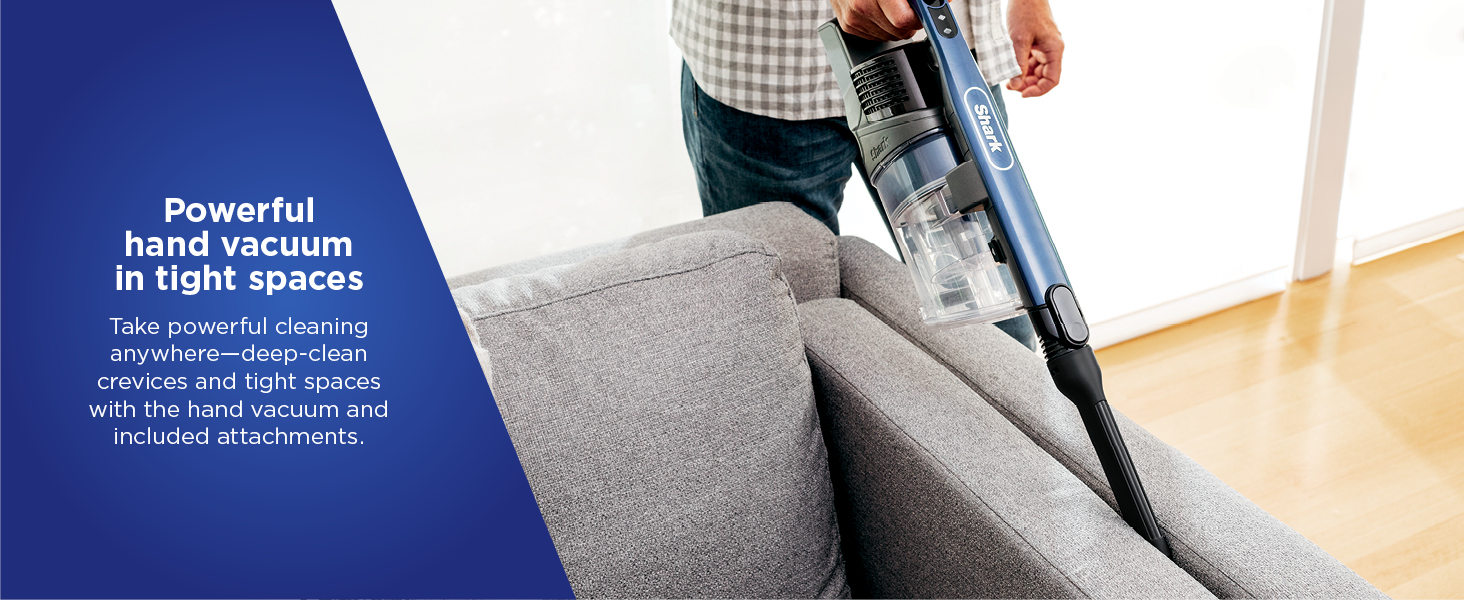 Powerful hand vacuum in tight spaces