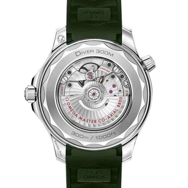 Omega Seamaster Men Automatic Green Rubber Watch O21032422010001