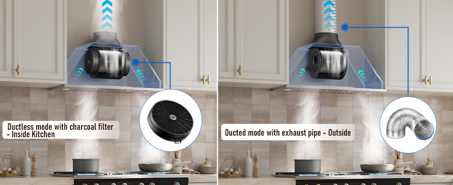 duct range hood ductless kitchen hood