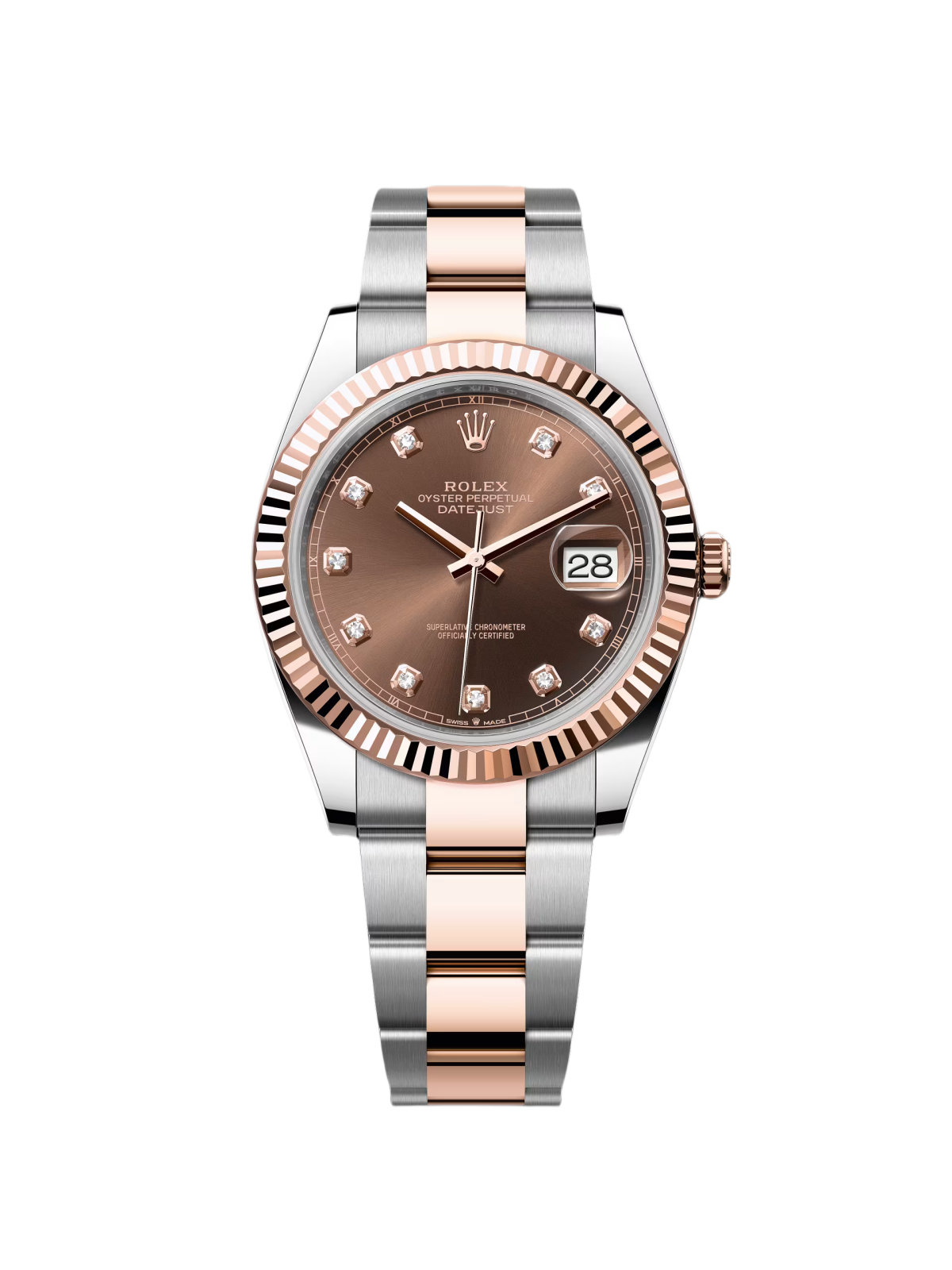 Rolex Datejust 41mm 126331 Datejust Chocolate Diamond Oyster Steel and Everose Gold Watch