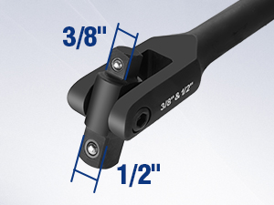 16-inch Dual Drive Breaker Bar, 3/8" & 1/2" Drive
