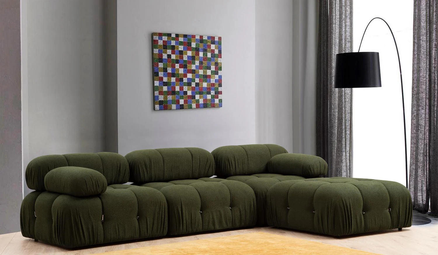 Bubble Green L1 Ecksofa - Grün
