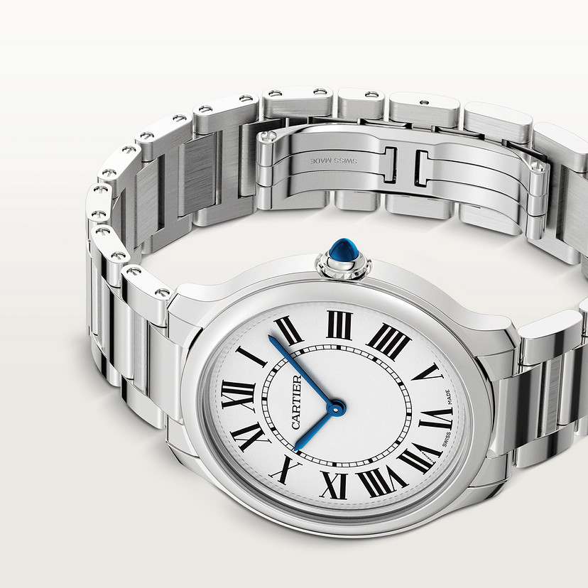 Cartier Ronde Must Men Quartz Silver Stainless Steel Watch WSRN0034