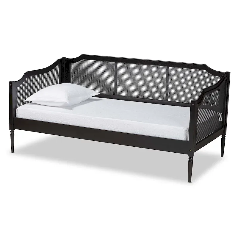 Ogden Mid-Century Modern Synthetic Rattan Daybed-Twin
