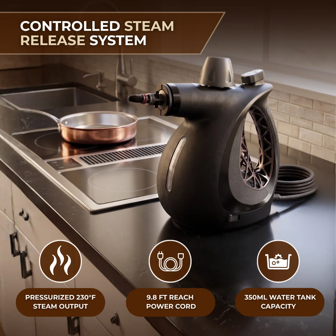 Pressurized Handheld Steam Cleaner with Multi-Piece Accessory Kit Pressurized Handheld Steam Cleaner with Multi-Piece Accessory Kit