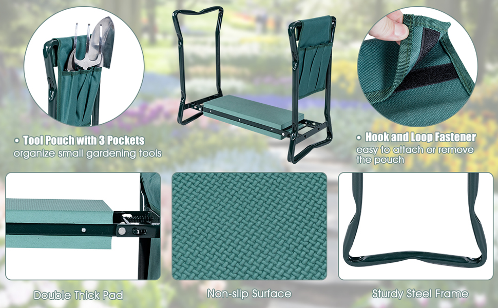 Garden Kneeler Seat Foldable Outdoor Gardening Stool Bench