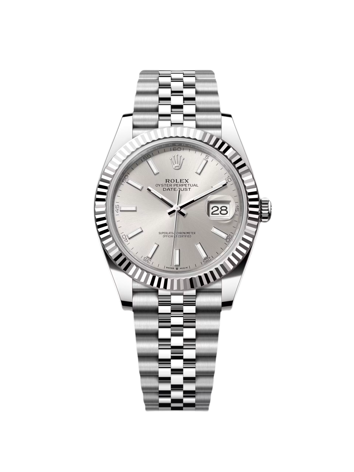 Rolex Datejust 41mm 126334 Silver Index Jubilee Stainless Steel Mens Watch