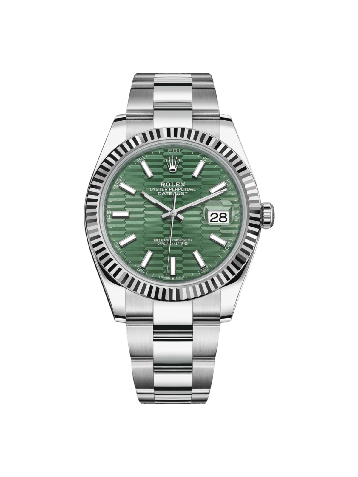 Rolex Datejust 41mm 126334 Mint Green Fluted Motif Dial Oyster Bracelet
