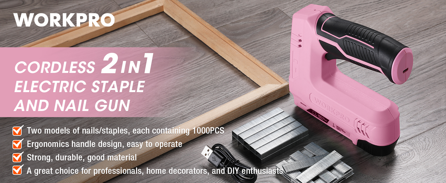 2-in-1 Electric Cordless 3.6V Power Staple and Nail Gun