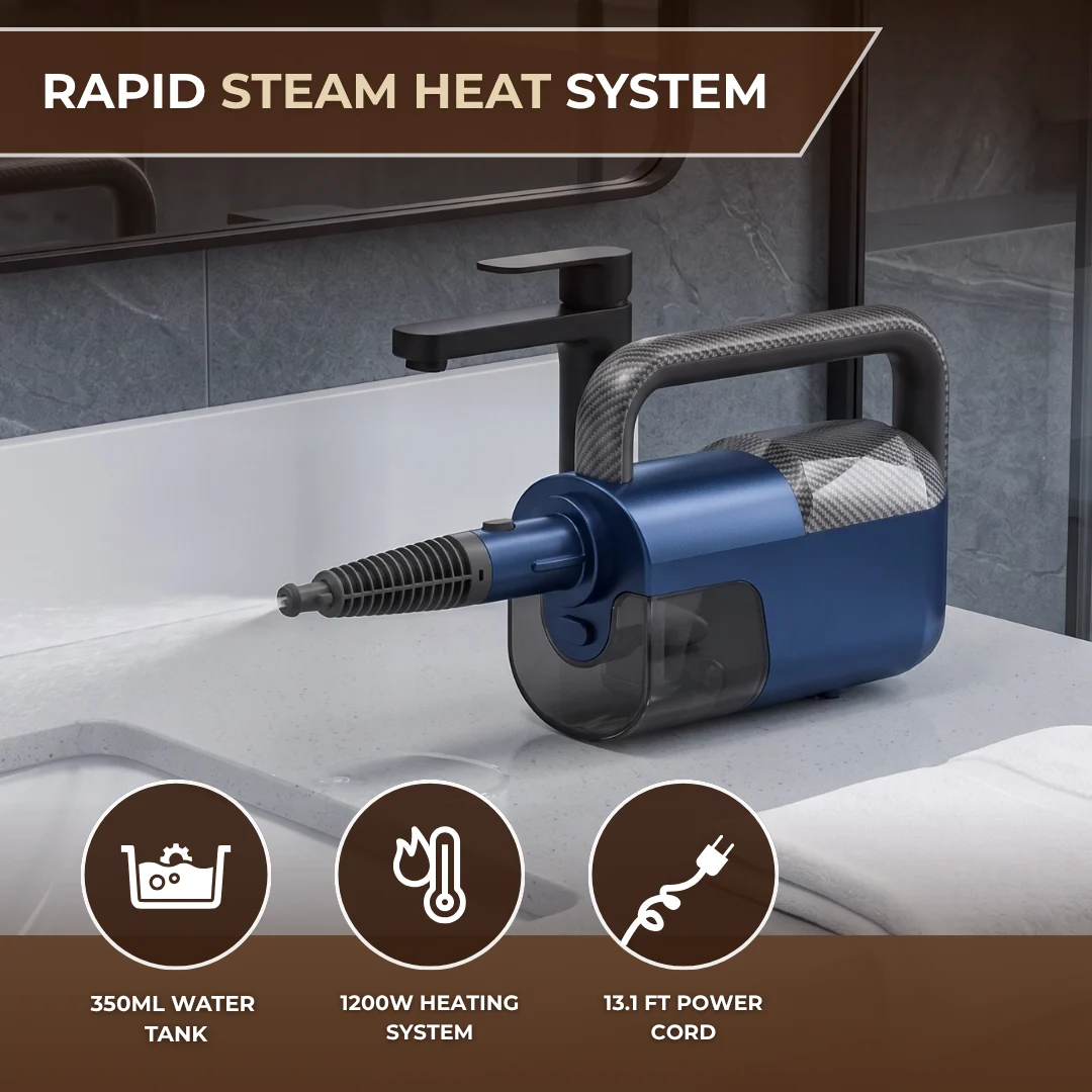 Multi-Attachment Steam Mop with Detachable Steamer, 350ml Water Tank
