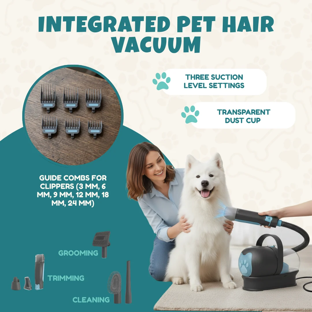 Pet Grooming Vacuum Kit with Clippers, Nail Grinder and Hair Tools Pet Grooming Vacuum Kit with Clippers, Nail Grinder and Hair Tools