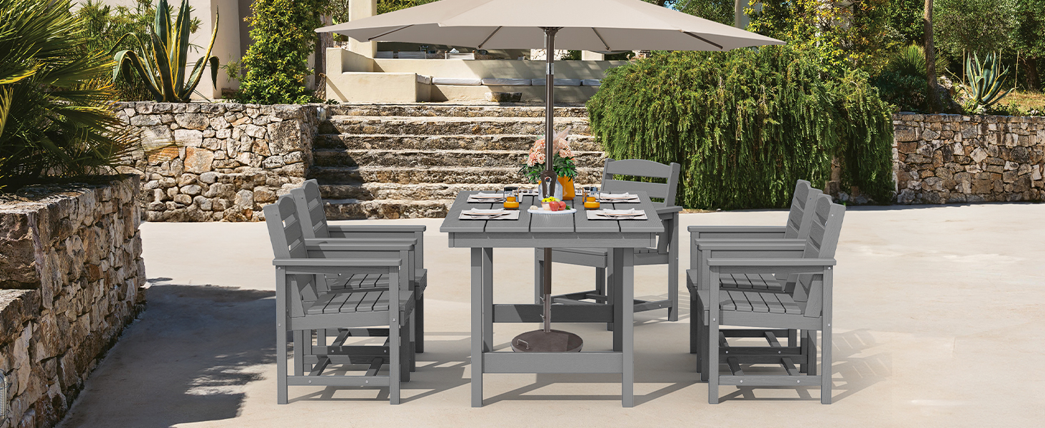 outdoor dining set with umbrella