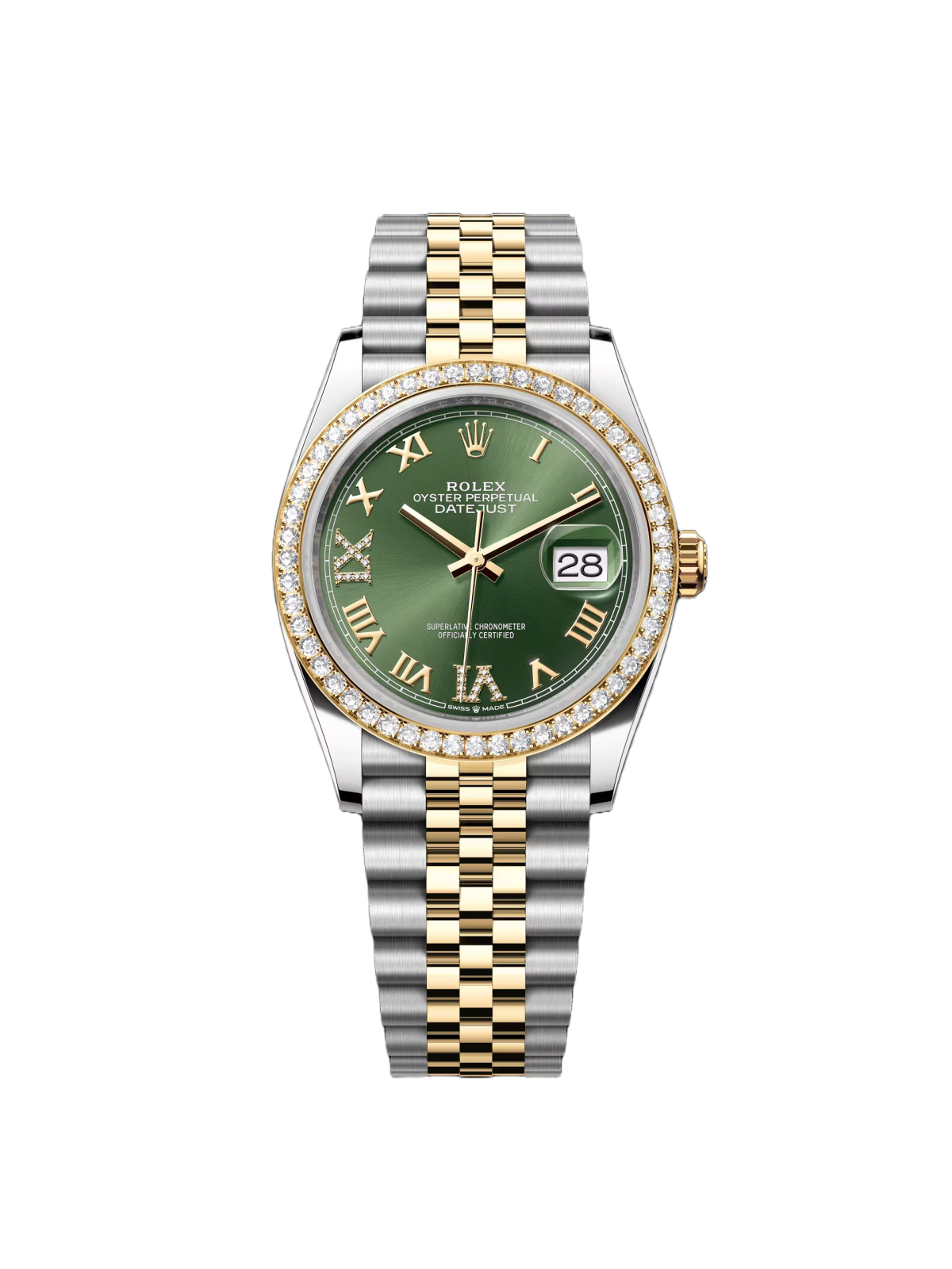 Rolex Datejust 36mm 126283 Olive Green Dial Jubilee Bracelet Watch