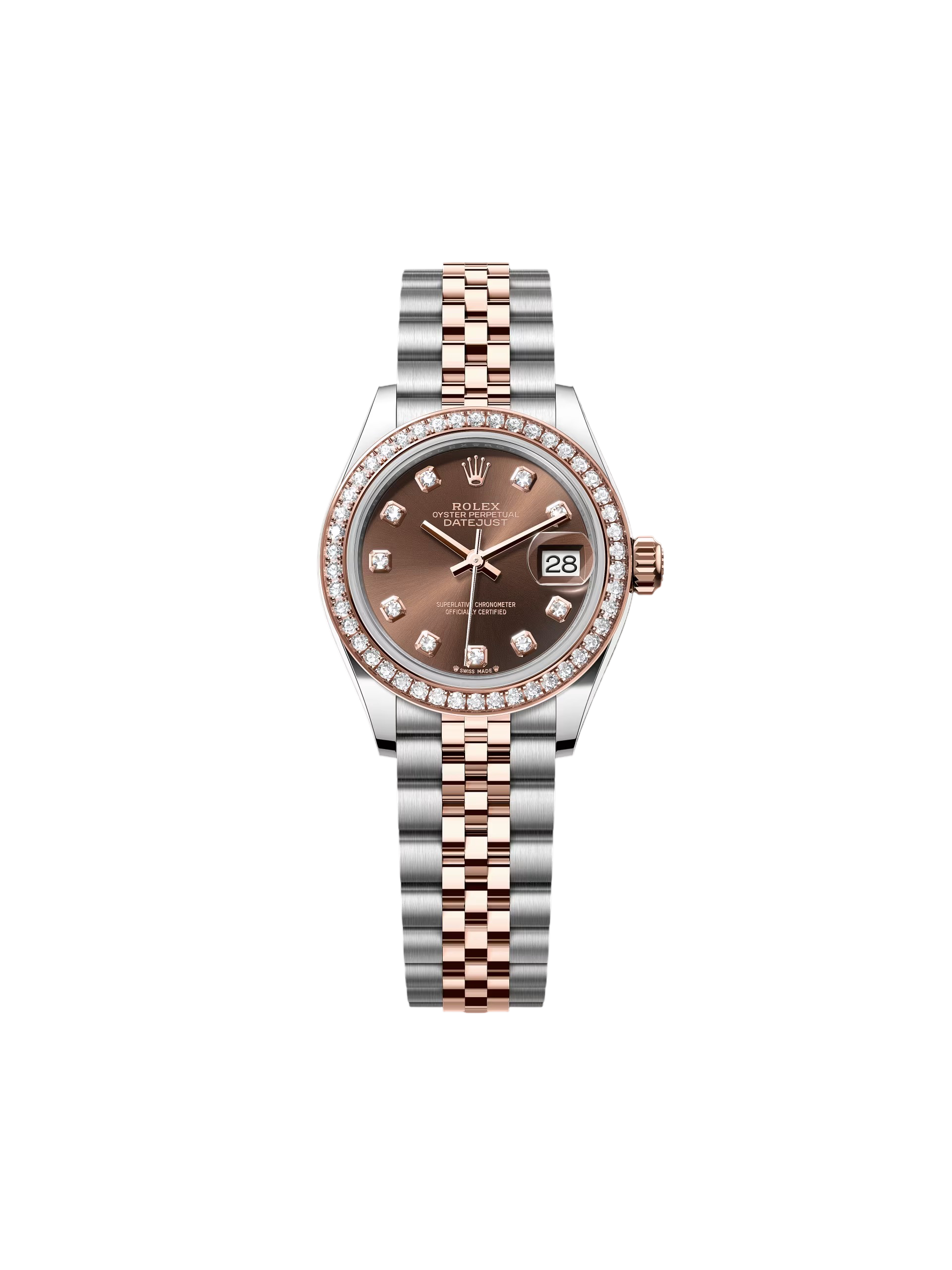Rolex Lady-Datejust 28mm 279381RBR Chocolate Diamond Dial Oyster Bracelet