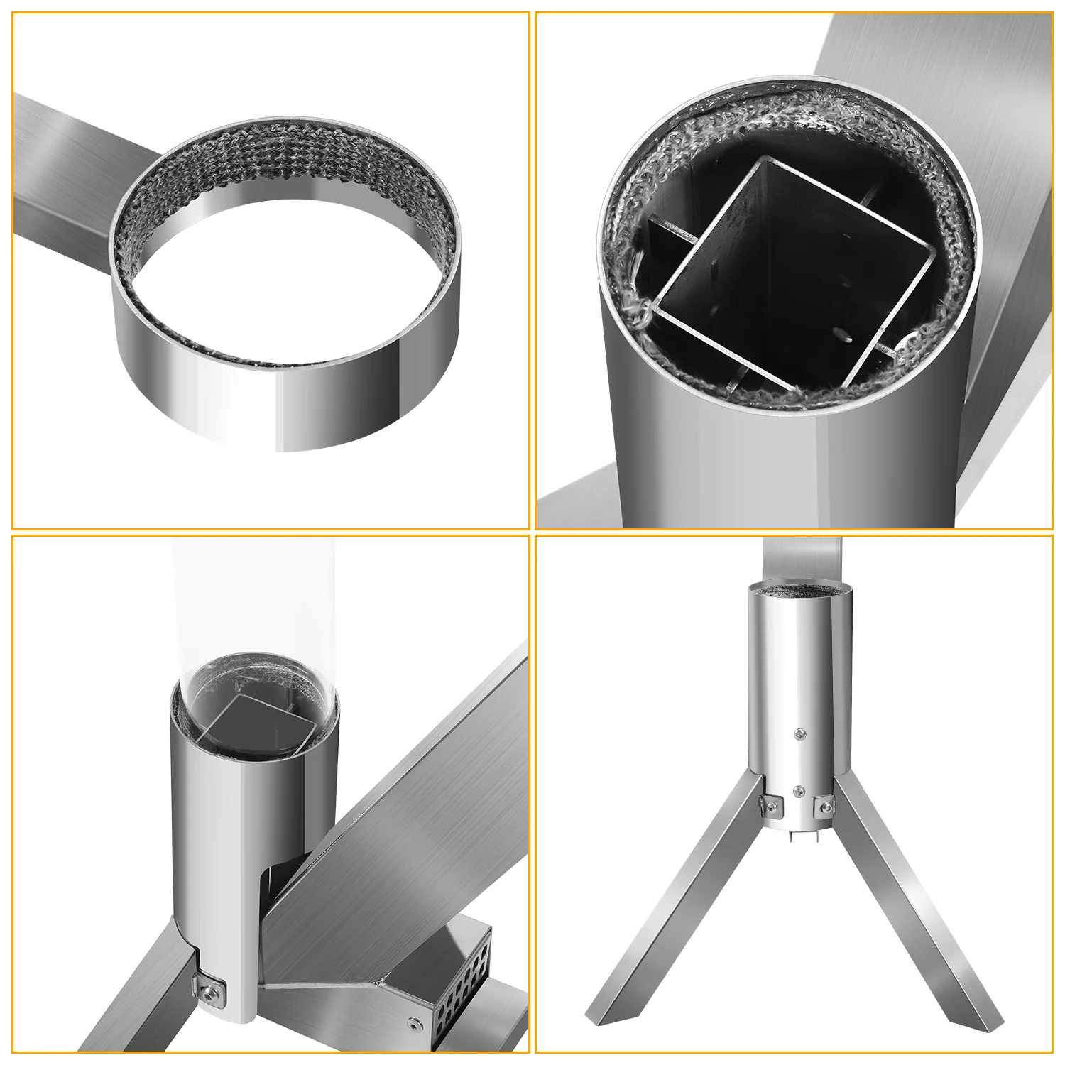 Sonnewelt Pelletfackel Feuerrohr Edelstahl mit Glasrhre