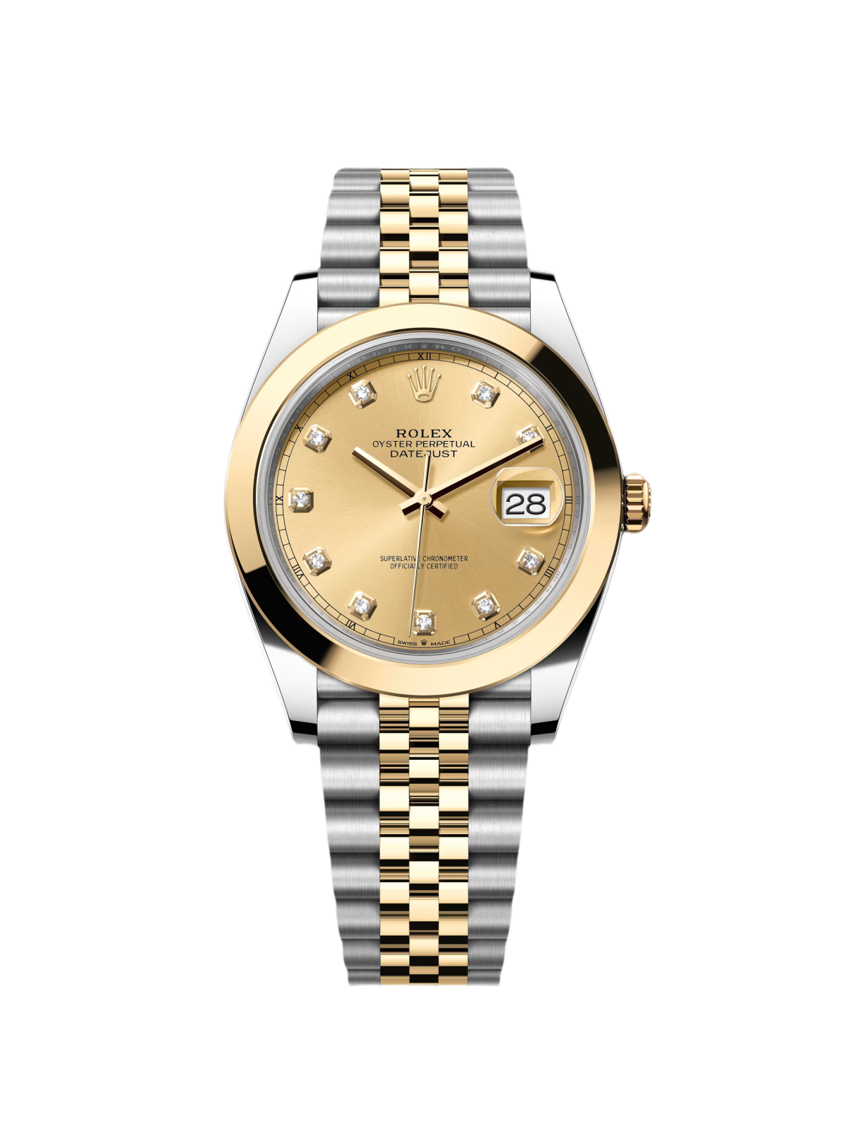 Rolex Datejust 41mm 126303 Champagne Diamond Jubilee Steel and Yellow Gold Mens Watch