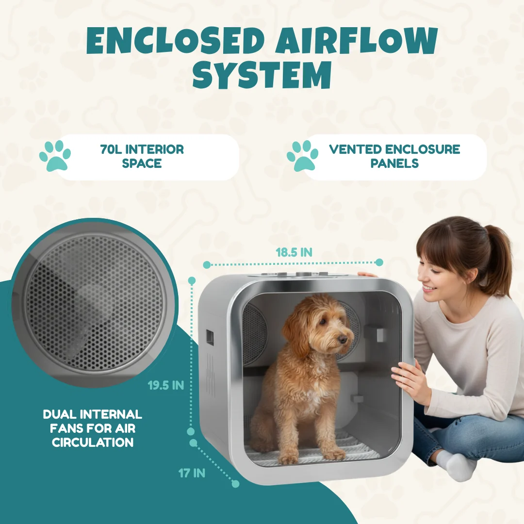 Automatic Pet Dryer Box for Cats and Small Dogs, Temperature Control Automatic Pet Dryer Box for Cats and Small Dogs, Temperature Control