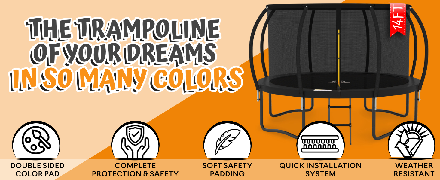 trampoline for kids and adults with safety net 8ft 10ft 12ft 14ft 15ft 16ft jump outdoor