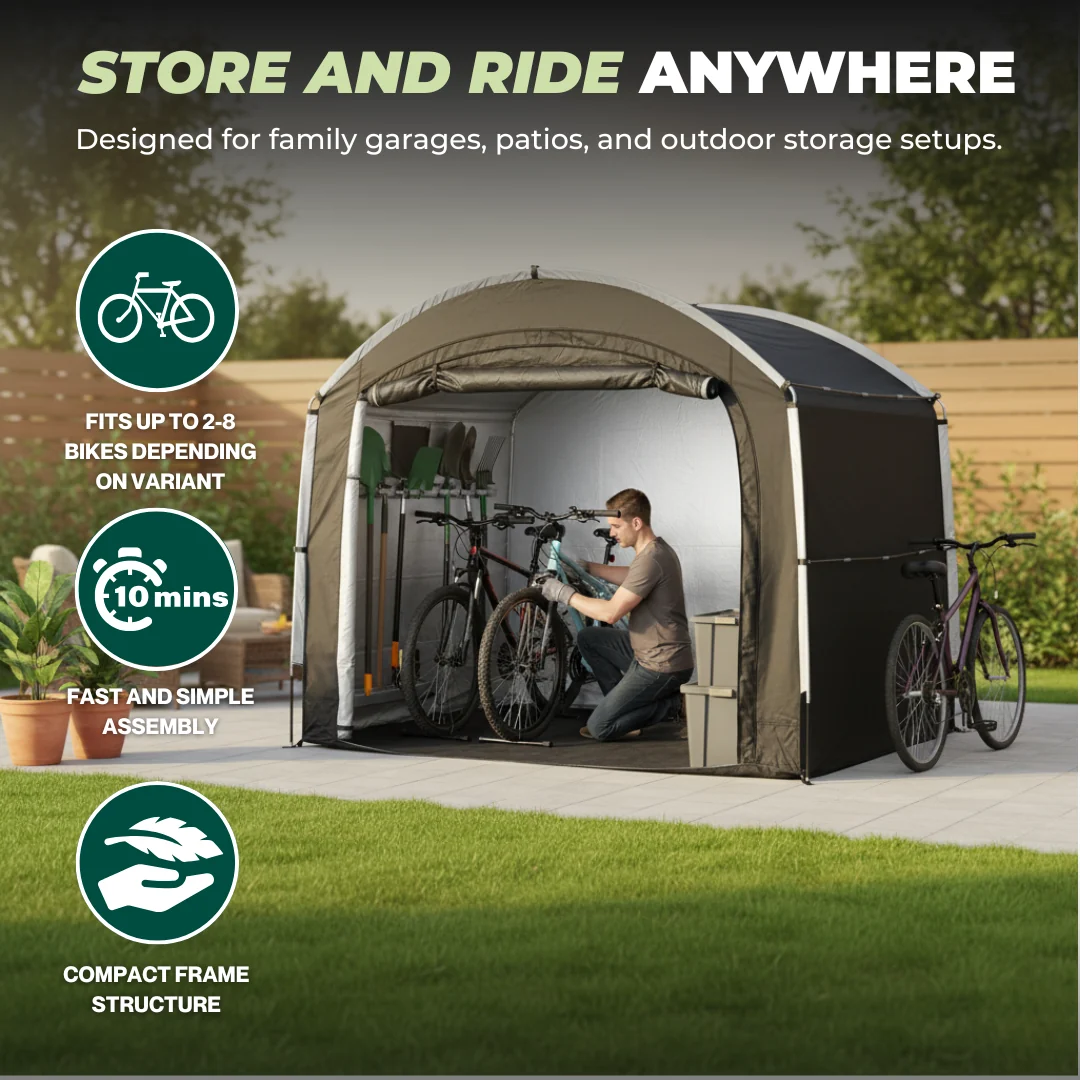 Outdoor Bike Storage Tent Shed Water-resistant Cover for 2â€? Bikes