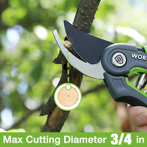 BYPASS PRUNING SHEARS MAX CUTTING DIAMETER 3/4INCH
