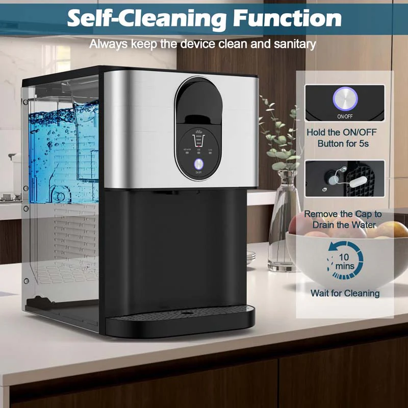 Eletriclife Self Dispensing Nugget Ice Maker Countertop with Soft Chewable Pellet Ice Cubes