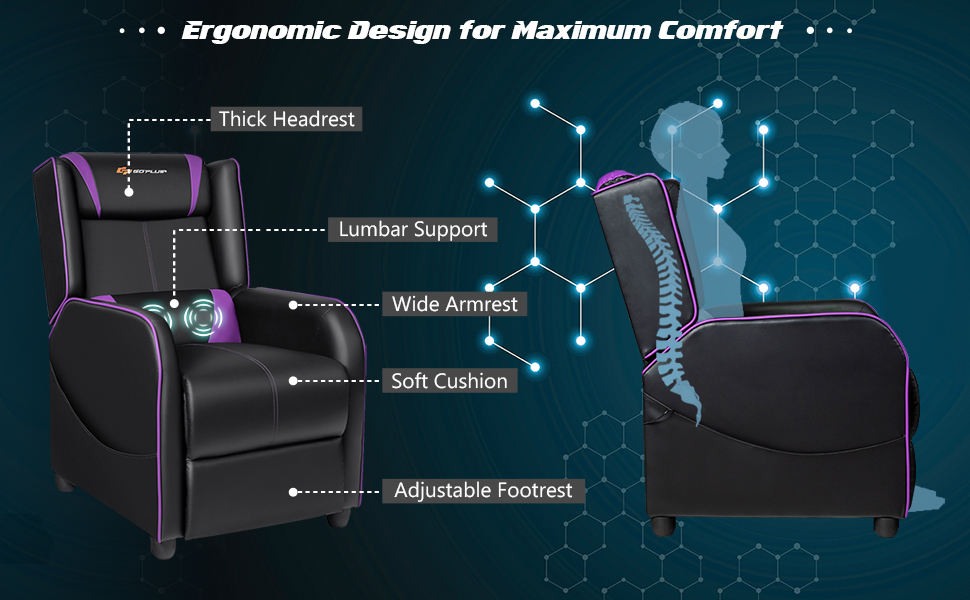 Goplus Massage Gaming Recliner Chair