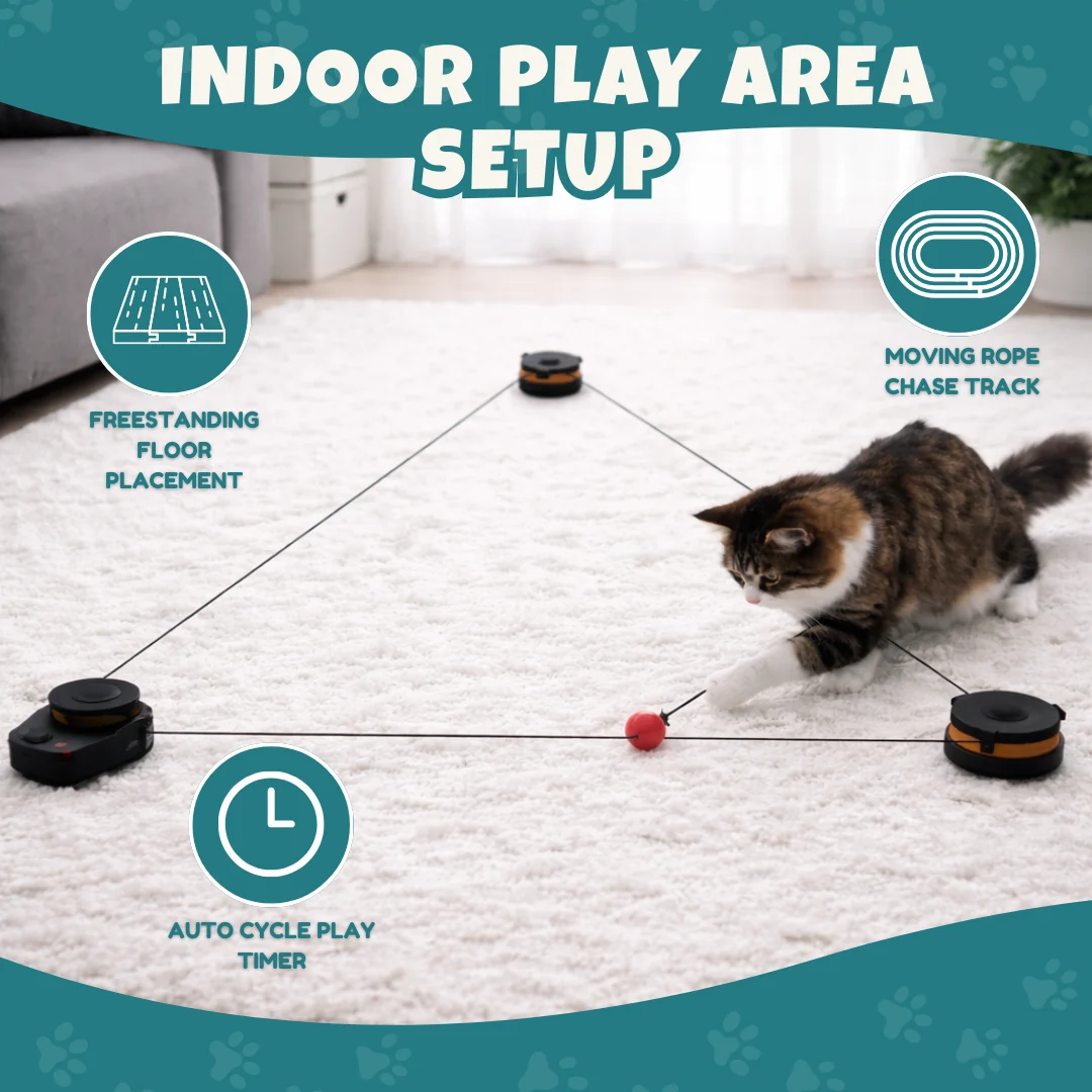Automatic Cat Chase Toy with Dual Modes and Speed Control for Cats Automatic Cat Chase Toy with Dual Modes and Speed Control for Cats