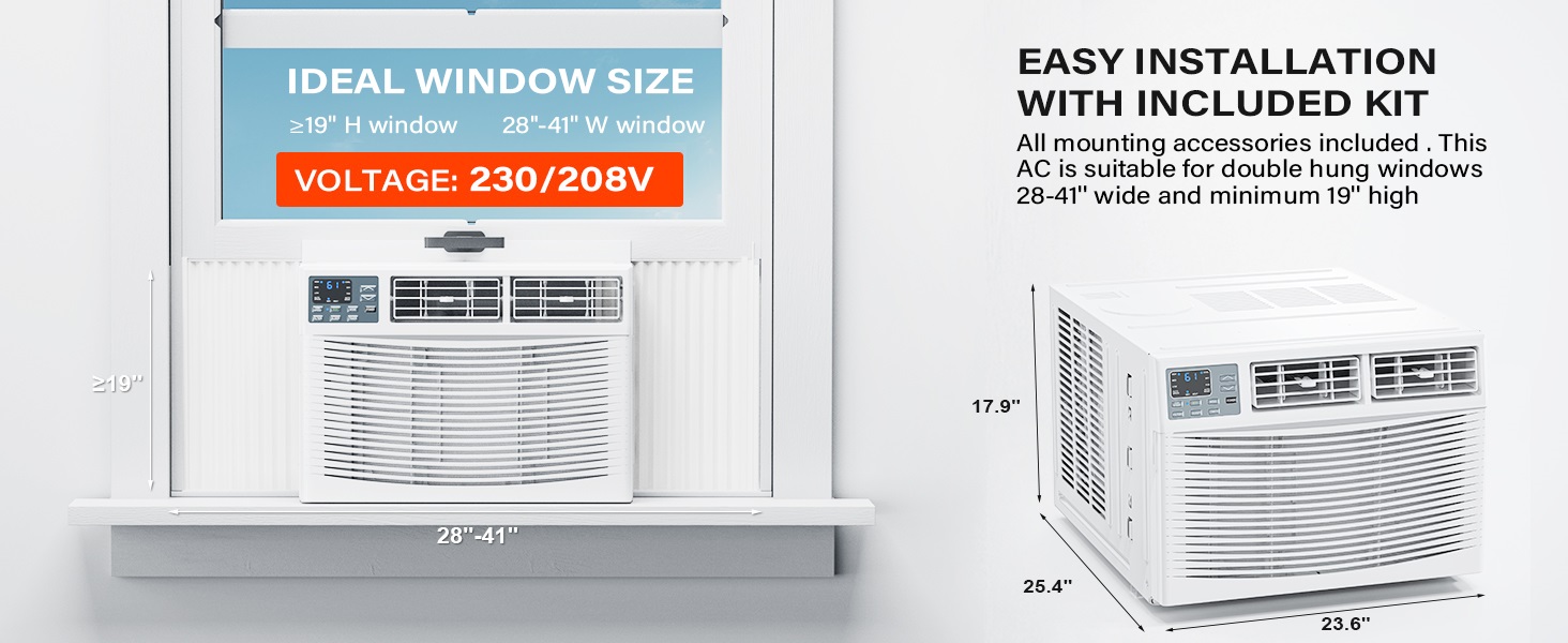 window air conditioner with heat ac unit for winter with heater combo
