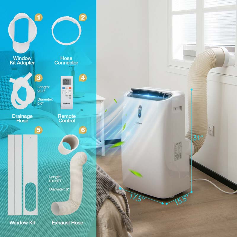 Eletriclife 14000 BTU Portable Air Conditioner with APP WiFi Control