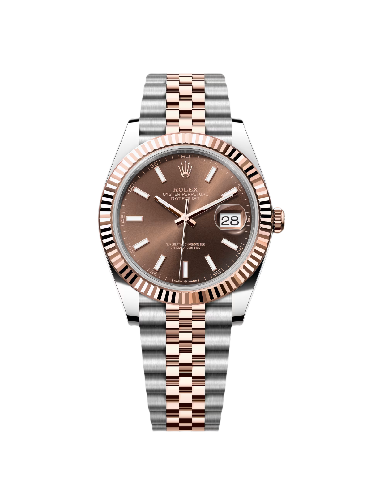 Rolex Datejust 41mm 126331 Chocolate Index Jubilee Steel and Everose Gold Watch